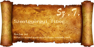 Szentgyörgyi Tibor névjegykártya