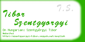 tibor szentgyorgyi business card