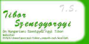tibor szentgyorgyi business card